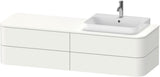 DURAVIT Happy D.2 Konsolenwaschtischunterbau taupe supermatt 1600 mm mit Tip-On Technik und LED Innenbeleuchtung