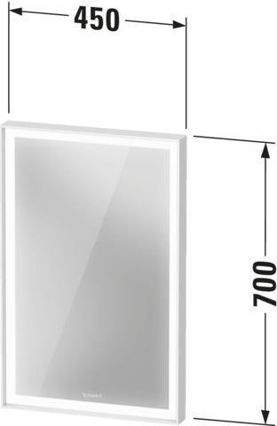 DURAVIT L-Cube Lichtspiegel 450 mm mit Sensorschalter und Dimmfunktion, Graphit Matt