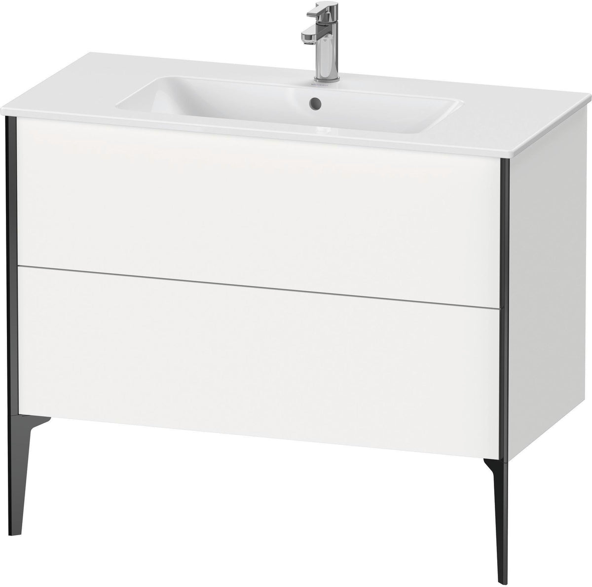 Duravit XViu Waschtischunterbau bodenstehend 1010 mm, 2 Auszüge, weiß matt, Tip-On