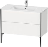 Duravit XViu Waschtischunterbau bodenstehend 1010 mm, 2 Auszüge, weiß matt, Tip-On