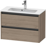 Duravit Ketho.2 Waschtischunterbau 810 mm Eiche Terra mit 2 Schubkästen
