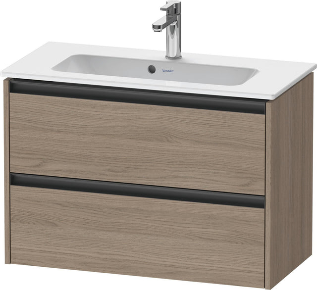 Duravit Ketho.2 Waschtischunterbau 810 mm Eiche Terra mit 2 Schubkästen