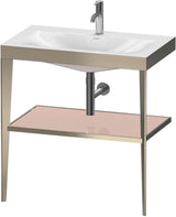 Duravit XViu Waschtischunterbau 800 mm mit Möbelwaschtisch, Metallkonsole, champagner matt/schwarz hochglanz