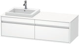 Duravit Ketho Waschtischunterbau 1400 mm wandhängend, 2 Auszüge, weiß matt, Becken links