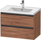 nussbaum natur / 2 Schubkästen / Waschtischunterbau