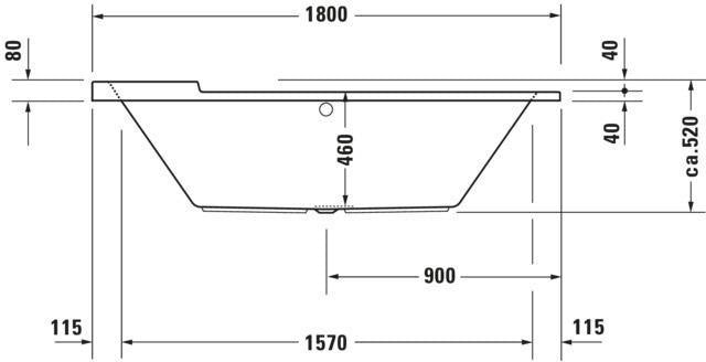 DURAVIT Starck Whirlwanne 1800x800mm Einbau Oval Acryl mit Air-System und 2 Rückenschrägen Weiß