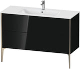 DURAVIT XViu Waschtischunterbau bodenstehend 1210 mm, 2 Auszüge, champagner matt/weiß matt