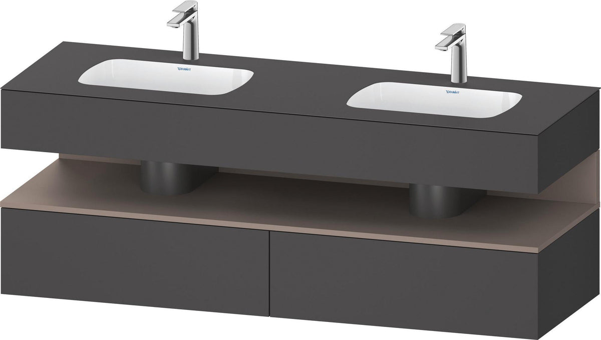DURAVIT Qatego Studio F. A. Porsche Waschtischset 1600 mm mit Konsolenwaschtischunterbau, 2 Auszüge
