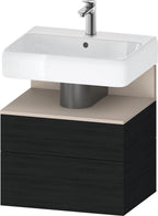 eiche schwarz / Nische taupe supermatt / Eiche