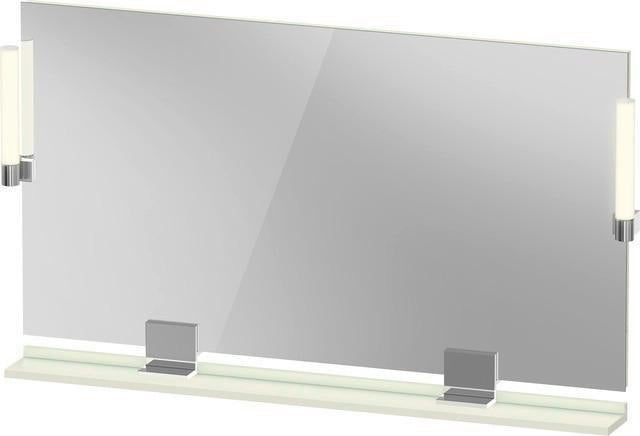 DURAVIT Sivida Spiegel 1250x650x36 mm mit LED, Dimmfunktion und Sensorschalter – Chrom/Weiß Matt