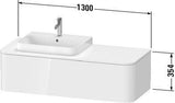 DURAVIT Happy D.2 Konsolenwaschtischunterbau 1300 mm taupe supermatt mit Tip-On Technik und LED