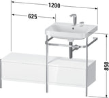 Duravit Waschtischset Happy D.2 Plus 1200x490mm taupe supermatt – Einrichtungssystem Nussbaum rechts