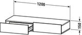 Duravit DuraStyle Schubkastenablage 1200 mm, 2 Schubkästen, Eiche Schwarz/Weiß Matt – Wandhängend