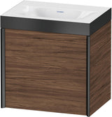 DURAVIT XViu c-bonded Waschtischunterbauset 460 mm, 1 Tür, Schwarz Matt / Nussbaum Gebürstet, Wandhängend