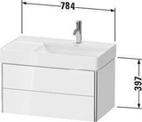DURAVIT XSquare Waschtischunterbau wandhängend 784 mm mit 2 Schubkästen, weiß matt
