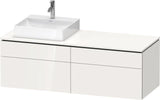 Duravit L-Cube Waschtischunterbau 1420 mm taupe supermatt links – wandhängend mit Tip-On
