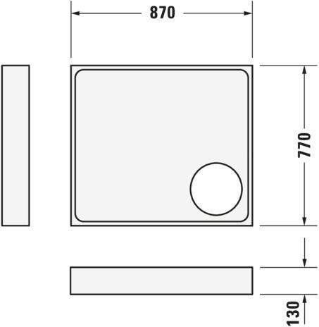 DURAVIT Starck Slimline Duschwanne 750x900 mm Weiß mit Antislip – Rechteckig, Sanitäracryl