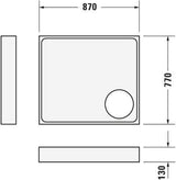 DURAVIT Starck Slimline Duschwanne 750x900 mm Weiß mit Antislip – Rechteckig, Sanitäracryl