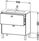 Duravit Waschtischunterbau Brioso Compact 683 mm betongrau matt mit 2 Auszügen