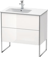 Duravit XSquare Waschtischunterbau 810x832x478mm mit 2 Auszügen, s-matt Eiche, integriertes Fußgestell