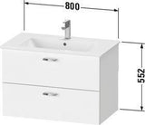Duravit XBase Waschtischunterbau wandhängend 600 mm, 2 Schubkästen, weiß matt, Soft-Close