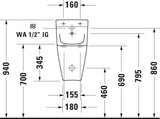 DURAVIT Urinal Viu mit Spüldüse weiß, rimless, Zulauf von hinten, für Deckel