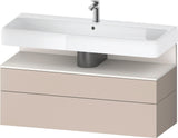 Duravit Qatego Waschtischunterbau 1190 mm – Weiß Matt mit Eiche Schwarz Nische, 1 Auszug, LED