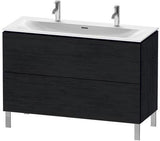 Duravit L-Cube Waschtischunterbau 1220 mm weiß matt – 2 Auszüge, Tip-On, bodenstehend