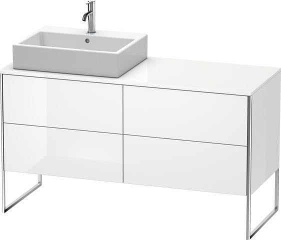 Duravit XSquare Waschtischunterbau 1400 mm mit integriertem Fußgestell – Becken links, s-matt