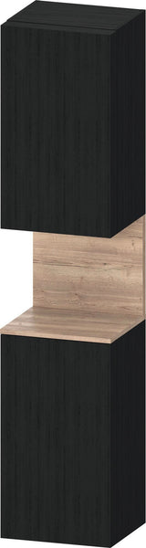 DURAVIT Qatego Hochschrank 400 mm, 2 Türen, weiß Hochglanz, Eiche Schw. Matt