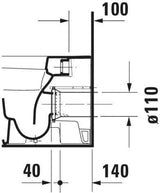 DURAVIT DuraStyle Stand-WC 575 mm Tiefspüler, Abgang waagerecht, WonderGliss, weiß