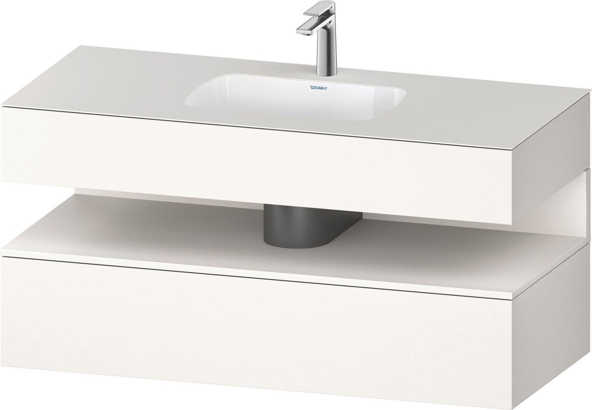 DURAVIT Qatego Studio F. A. Porsche Einbauwaschtisch mit Konsolenwaschtischunterbau 1200 mm Weiß Matt