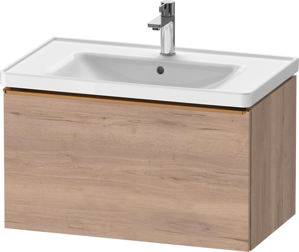 Duravit D-Neo Waschtischunterbau 784 mm Eiche Schwarz Matt mit 1 Auszug und Bronze-Griff