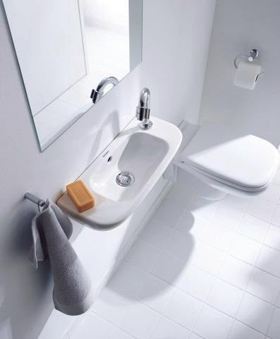 DURAVIT D-Code Handwaschbecken 500 mm mit Überlauf und Hahnlochbank rechts, weiß