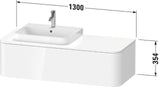 Duravit Happy D.2 Plus Waschtischunterbau 1300 mm taupe supermatt mit Innenbeleuchtung