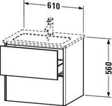 Duravit XSquare Waschtischunterbau 610 mm graphit matt mit 2 Schubkästen und Tip-On-Technik