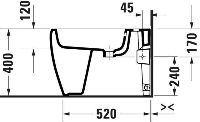 DURAVIT Qatego Stand Bidet 600 mm von Studio F. A. Porsche – Weiß Hochglanz, mit Überlauf und verdeckter Befestigung