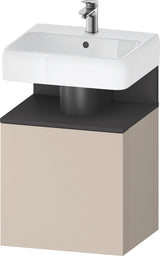 DURAVIT Qatego Waschtischunterbau 490 mm wandhängend, 1 Tür links, Weiß Matt mit Eiche Schwarz Nische