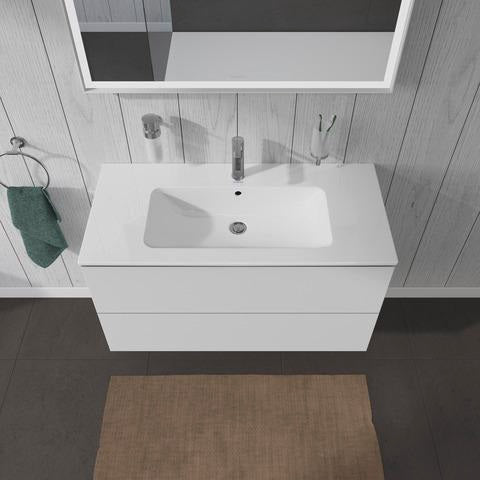 Duravit L-Cube Waschtischunterbau 1020 mm taupe matt – wandhängend, 2 Schubkästen, Tip-On