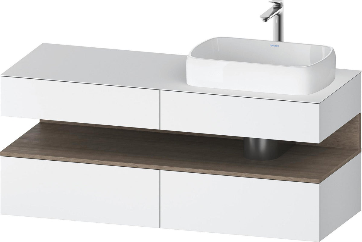 Duravit Qatego Konsolenwaschtischunterbau 1400 mm Basalt Matt mit 2 Auszügen