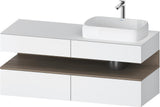 Duravit Qatego Konsolenwaschtischunterbau 1400 mm Basalt Matt mit 2 Auszügen