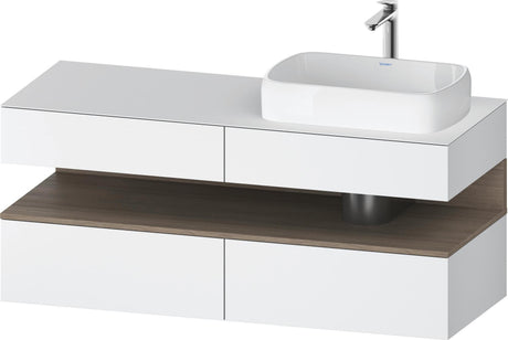Duravit Qatego Konsolenwaschtischunterbau 1400 mm Basalt Matt mit 2 Auszügen