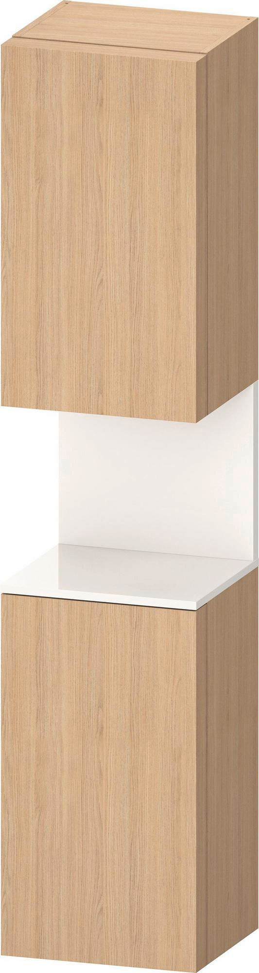 DURAVIT Qatego Hochschrank 400 mm, 2 Türen, weiß Hochglanz, Eiche Schw. Matt