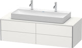 DURAVIT XSquare Waschtischunterbau 1400 mm, 4 Schubkästen, betongrau matt, wandhängend