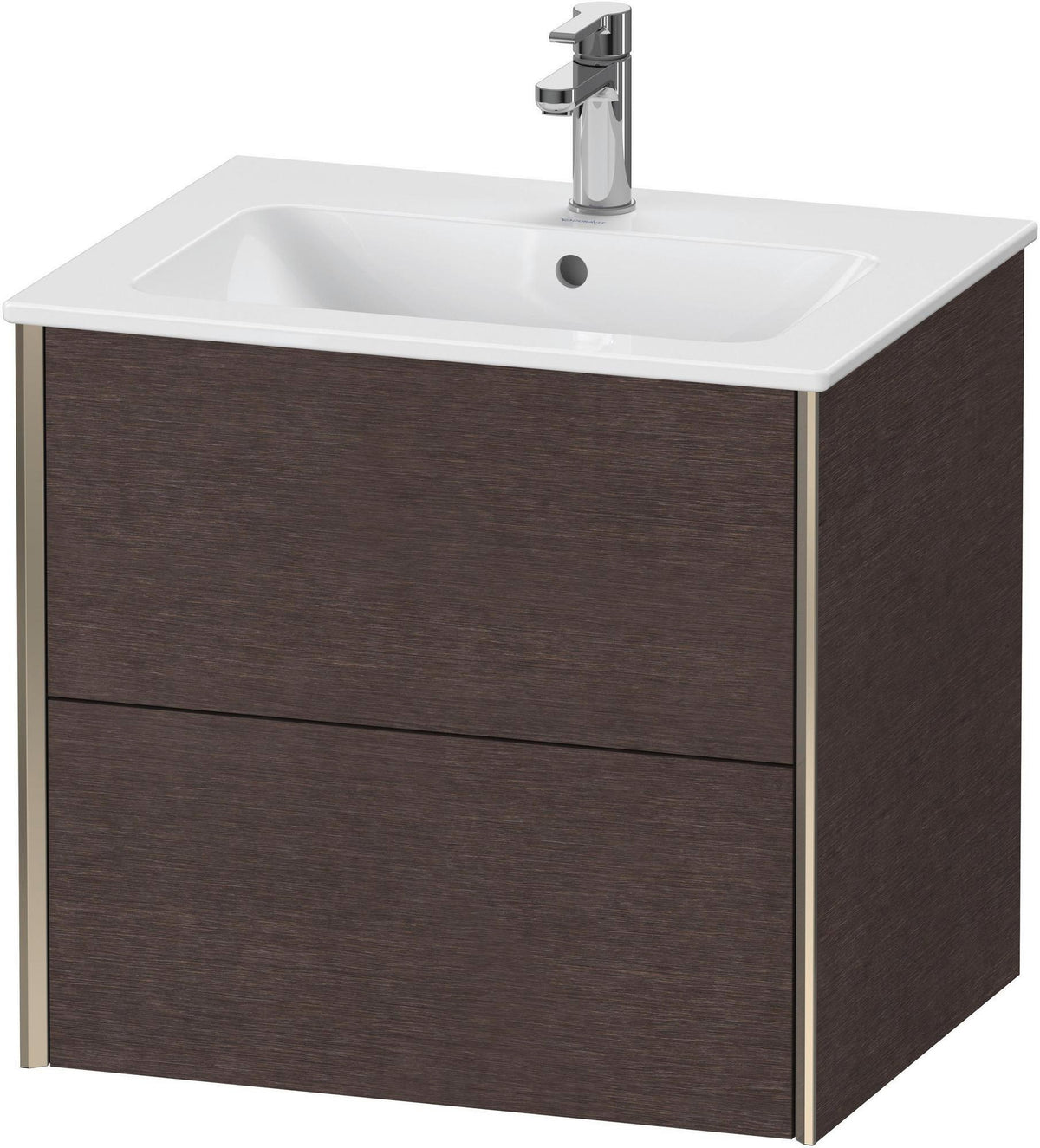 DURAVIT XViu Waschtischunterbau wandhängend 610 mm, 2 Schubkästen, weiß matt – ohne Griff, mit Tip-On-Technik