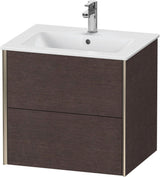 DURAVIT XViu Waschtischunterbau wandhängend 610 mm, 2 Schubkästen, weiß matt – ohne Griff, mit Tip-On-Technik