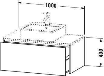 Duravit XSquare Waschtischunterbau 1000 mm wandhängend – s-matt, für Konsole