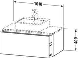 Duravit XSquare Waschtischunterbau 1000 mm wandhängend – s-matt, für Konsole