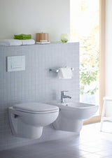 Duravit Wand-Bidet D-Code 545 mm mit Überlauf, Hahnlochbank und 1 Hahnloch, weiß