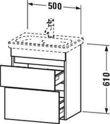 DURAVIT DuraStyle Waschtischunterbau wandhängend 610x500x370 mm Eiche Terra/Weiß Matt